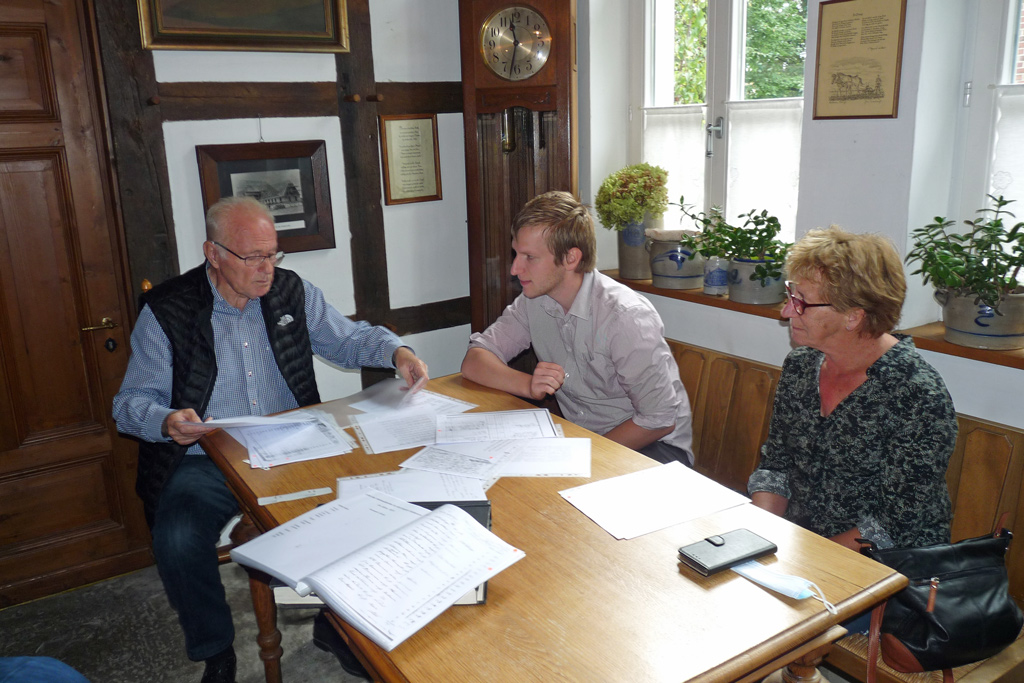 Tom Nolte und seine Mutter mit Werner Schubert im Heimathaus