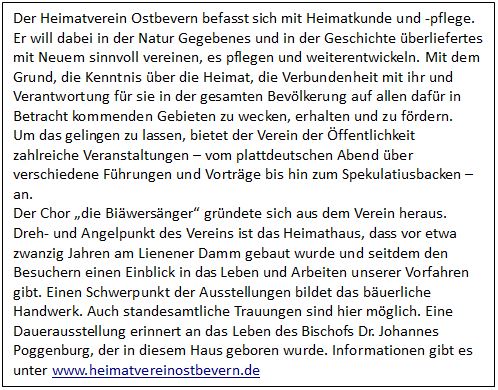 Aufgaben des Heimatvereins